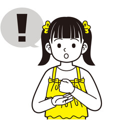 納得するツインテールの女の子