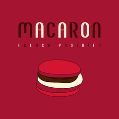 Logo macaron for bakery shop. Vector and Illustration.