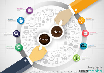 Illustration business.design modern  idea and concept think creativity. for Social network,success,plan,think,search,analyze,communicate, futuristic idea innovation technology.