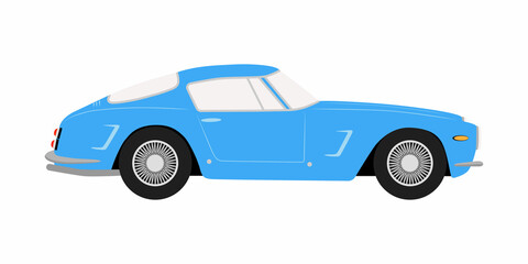 Retro car vector illustration with white background.