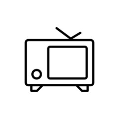 simple tv icon, line art