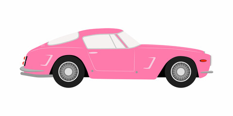 Retro car vector illustration with white background.