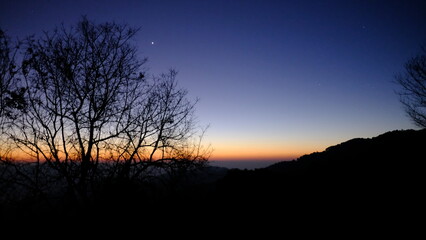 sunset in the mountains