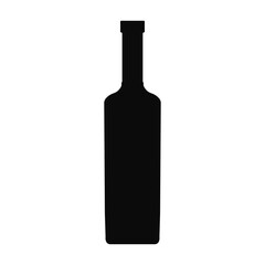 Bottle vine black color isolated on white background for recycling sign, container, water, alcohol, lemonade. Vector 10 eps