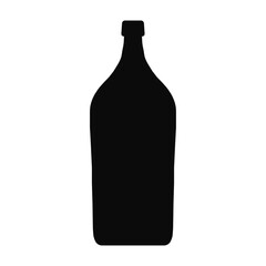 Vine bottle icon black color isolated on white background for plastic recycling sign, container, water, alcohol, beer, lemonade. Vector 10 eps