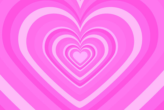 Nested pink hearts abstract background with vibrant colors, love concept, abstract background with heart, pink-colored pattern abstract backdrop