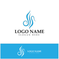 Obraz premium Spine care diagnostics symbol logo template vector illustration design 