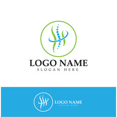 Spine care diagnostics symbol logo template vector illustration design 