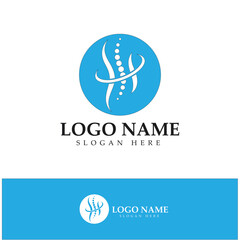 Spine care diagnostics symbol logo template vector illustration design 