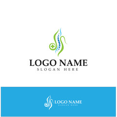 Spine care diagnostics symbol logo template vector illustration design 