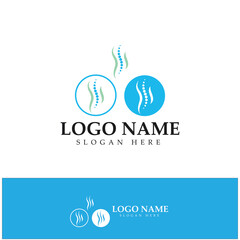 Spine care diagnostics symbol logo template vector illustration design 