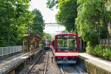 Naklejka premium 大平台駅のスイッチバック
