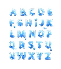 Fresh blue water font illustration