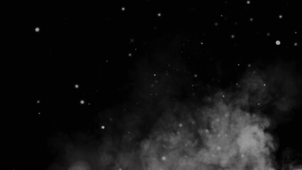 Black and white Fire embers particles texture overlays . Burn effect on isolated black background. Concept of particles , sparkles, flame and light. Stock illustration.