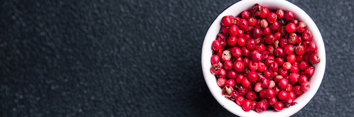 peppercorn pink pepper allspice peppercorns spices meal food diet on the table copy space food...