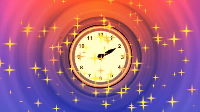 Magic clock in timelips on a fantastic background