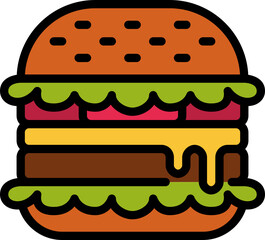 hamburgers color outline icon