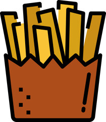 french fries color outline icon