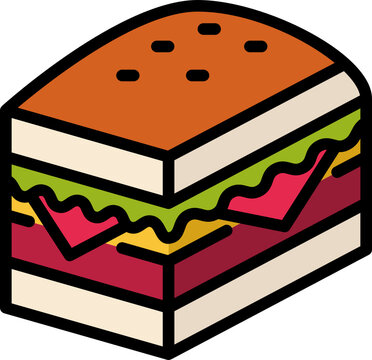 Muffuletta Color Outline Icon