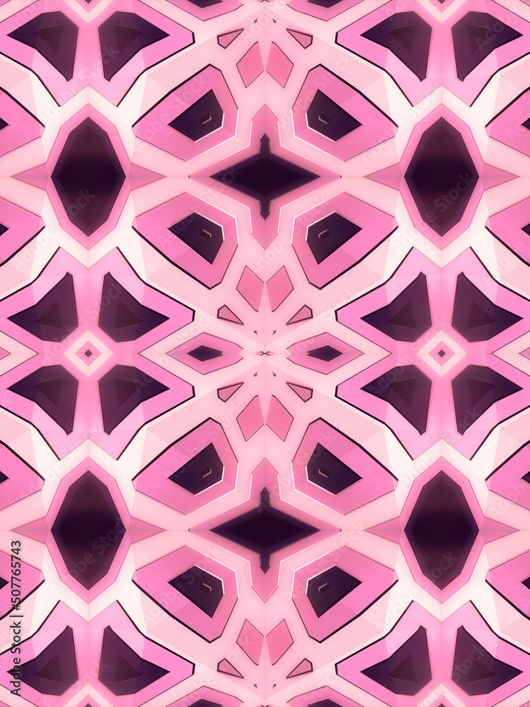 Leinwandbilder 3d rendering abstract geometric background digital illustration. Art pattern decoration element