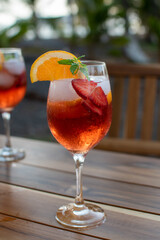 Fruity Sangria cocktail at the beach