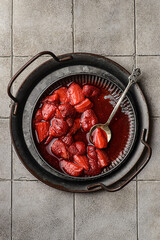 fresh strawberry jam with berries