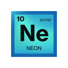 Neon element from the periodic table