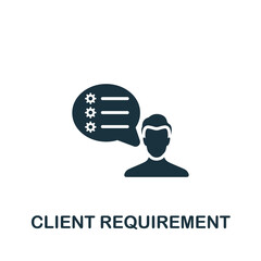 Client Requirement icon. Monochrome simple Web Development icon for templates, web design and infographics - obrazy, fototapety, plakaty