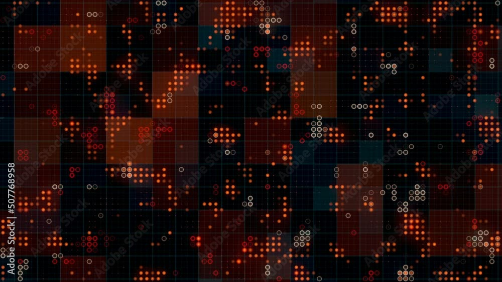 Fototapete Modern halftone dot pattern. Abstract loop animation 3d rendering HD