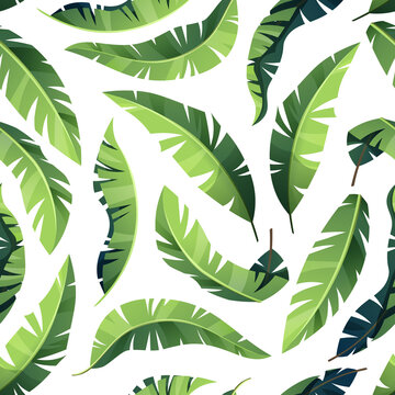 Seamless pattern with palm leaves on a white background. Tropic, exotic plant. Texture for fabric, wallpaper, paper