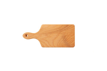 Wooden cutting board isolated on white background. Design element, copy space