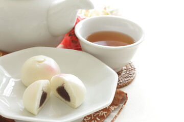 Chinese sweet dumpling, peach bun for yum cha dessert