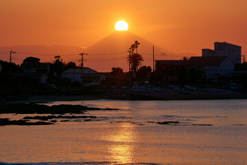 ダイヤモンド富士　坂田海岸　館山市