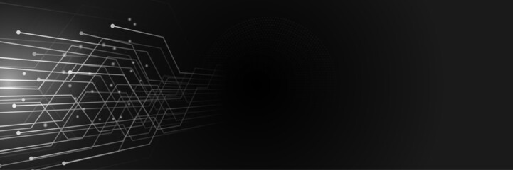Obraz premium Black technology banner background