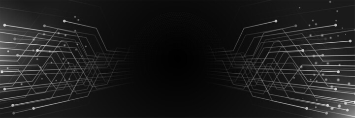 Black technology banner background