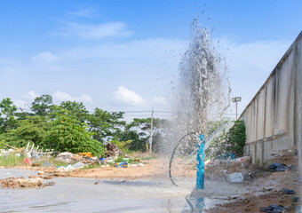 Water pressor to artesian pond for clean.