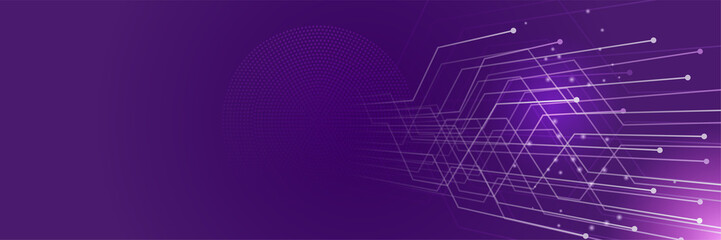 Purple and pink technology banner background
