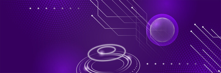 Purple and pink technology banner background