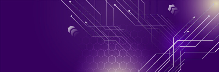 Purple and pink technology banner background