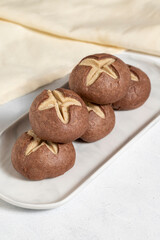 Tahini cookies. Cookies on a white background. close up