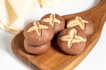 Tahini cookies. Cookies on a white background. close up