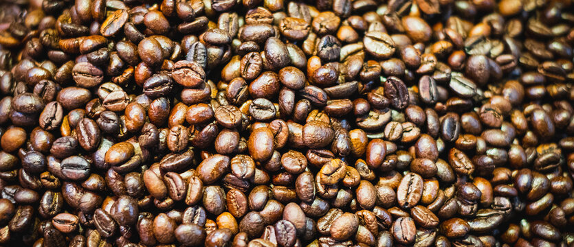  coffee background, coffee beans macro, © hanohiki