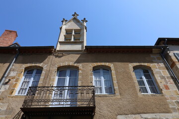 Maison typique, vue de l'extérieur, ville de Montluçon, département de l'Allier, France