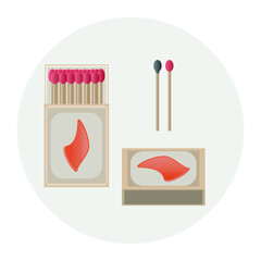 Vector image of matches in a matchbox