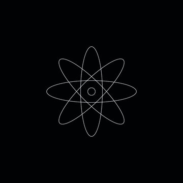 Vector image of an atom on a black background