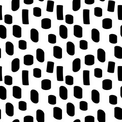Black and white abstract dotted seamless pattern, vector 