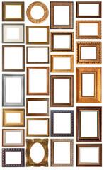 set of picture frames isolated on white background