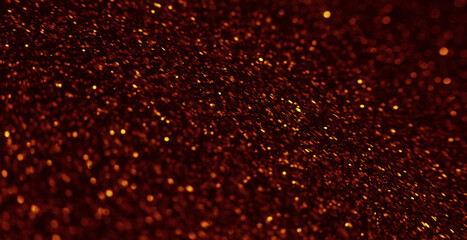 Glitter background. Sparkling sequin in moving light. Golden yellow shimmering circles glow motion shot on RED Cinema camera.