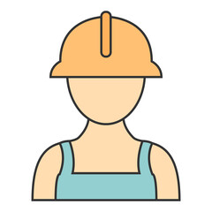 Construction worker concept in minimal cartoon style