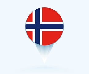 Map pointer with flag of Norway.